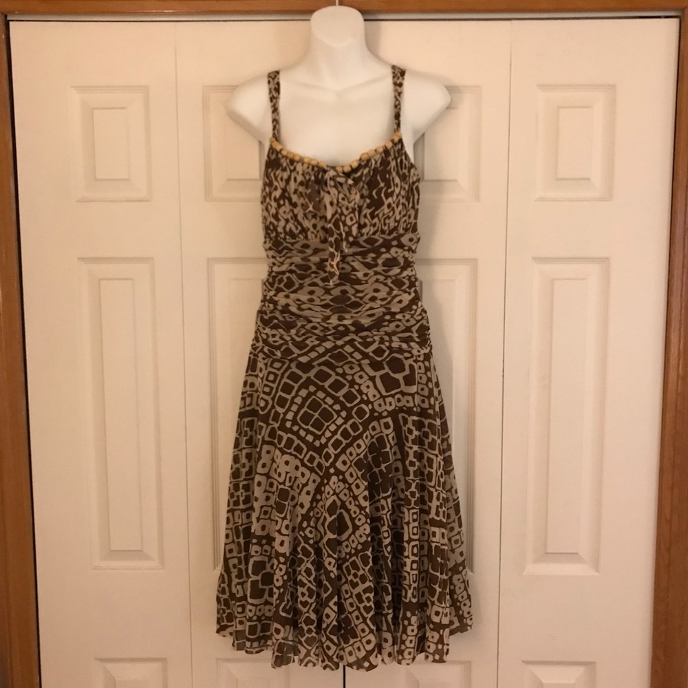 Sangria brown and cream sundress